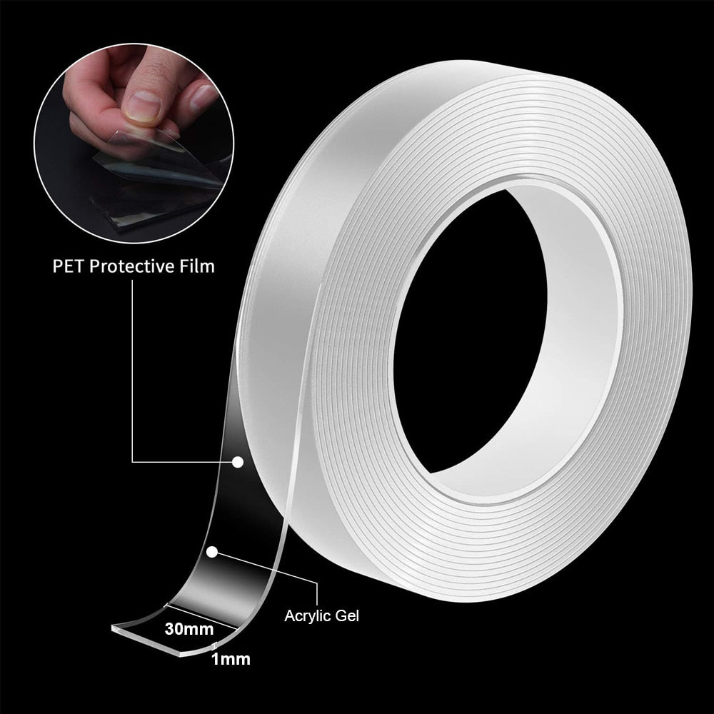 Nano Double Sided Tape Heavy Duty Transparent Adhesive Strips Strong