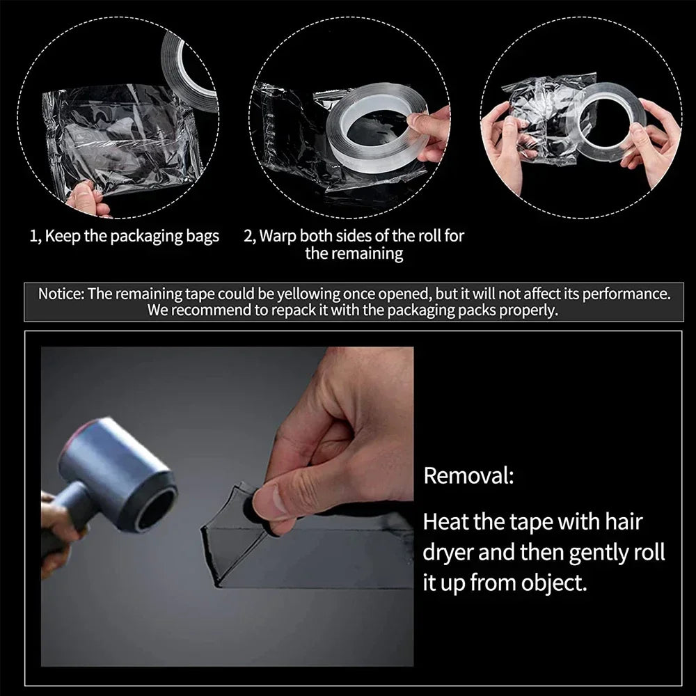 1M-10M Nano Tape Extra Strong Double-sided Adhesive Tape Heavy Duty