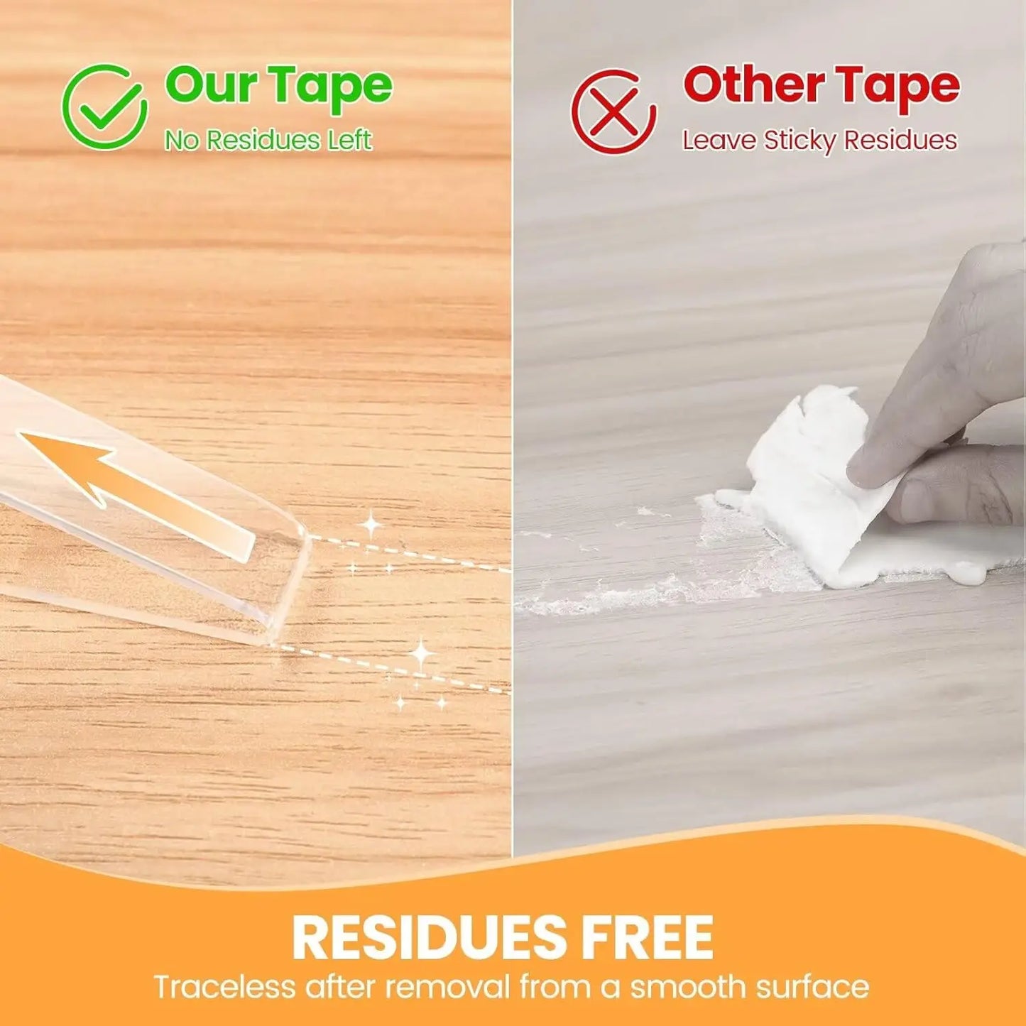 Double Sided Tape Heavy Duty, Extra Large Nano Double Sided Adhesive