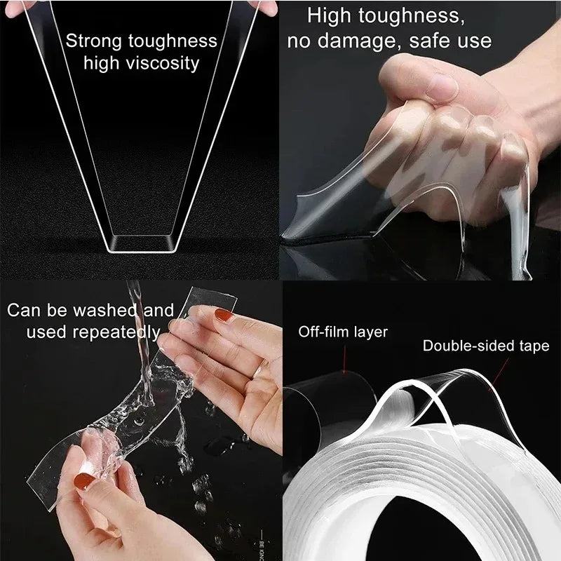 1/2/3/5m Nano Tape Double Sided Tape Transparent NoTrace Reusable