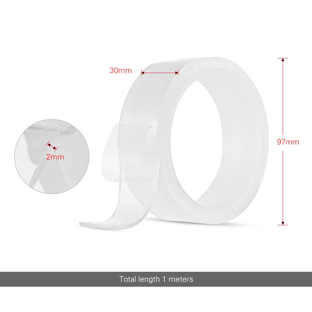 1M Washable Traceless Double-sided Adhesive Tape Removable Reusable